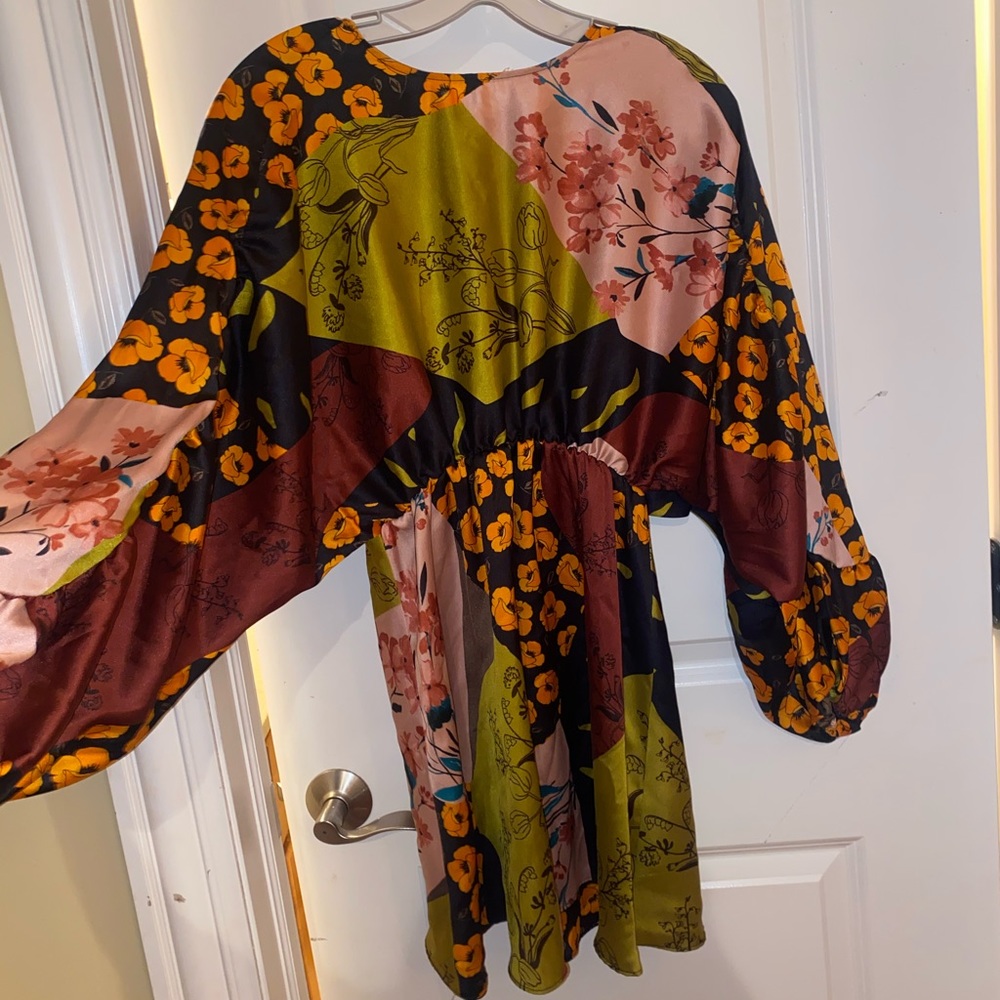 Floral Print, Long Sleeve Dress